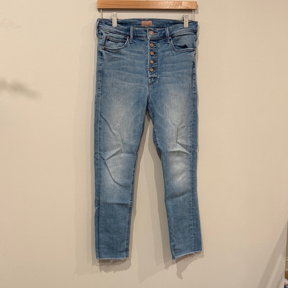 MOTHER Light Blue Cropped Jeans